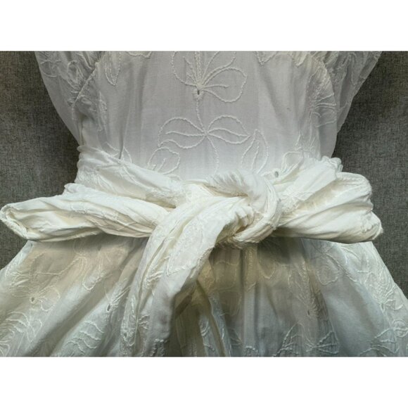 Bisou Bisou Womens Embroidered Halter Wrap Dress Size 4 White  Floral Pattern - Picture 8 of 14